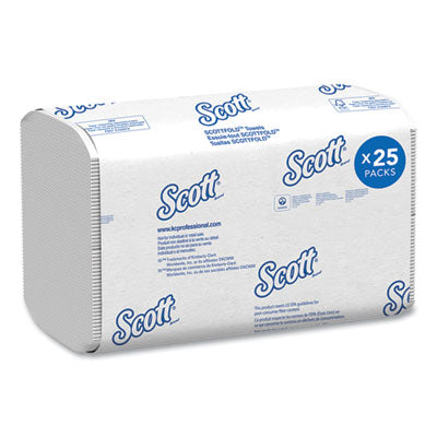 Scott® Pro Scottfold Towels, 1-Ply, 9.4 x 12.4, White, 175 Towels/Pack, 25 Packs/Carton - OrdermeInc