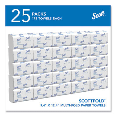 Scott® Pro Scottfold Towels, 1-Ply, 9.4 x 12.4, White, 175 Towels/Pack, 25 Packs/Carton - OrdermeInc