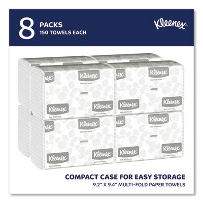 Kleenex® Multi-Fold Paper Towels, Convenience, 9.2 x 9.4, White, 150/Pack, 8 Packs/Carton - OrdermeInc