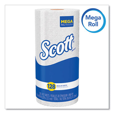 Scott® Kitchen Roll Towels, 1-Ply, 11 x 8.75, White, 128/Roll, 20 Rolls/Carton - OrdermeInc