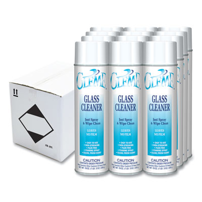 Gleme Glass Cleaner, Fresh Scent, 19 oz Aerosol Spray, Dozen OrdermeInc OrdermeInc