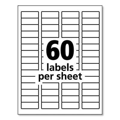 AVERY PRODUCTS CORPORATION Durable Permanent ID Labels with TrueBlock Technology, Laser Printers, 0.66 x 1.75, White, 60/Sheet, 50 Sheets/Pack