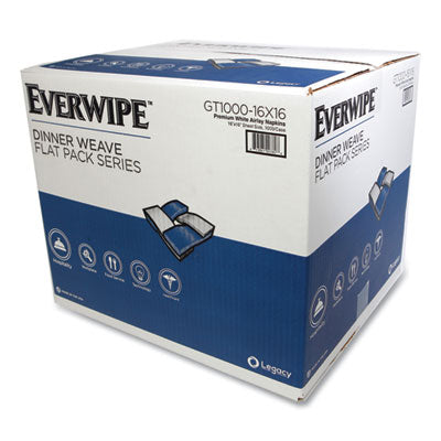 Everwipe™ Premium Linen-Like Guest Towel Napkins Flat Pack, 2-Ply, 16" x 16", White, 1,000/Carton - OrdermeInc