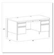 Teachers Pedestal Desks, Left and Right-Hand Pedestals: Box/File Drawer Format, 60" x 30" x 29.5", Walnut/Black OrdermeInc OrdermeInc