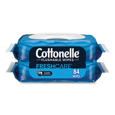 Cottonelle® Fresh Care Flushable Cleansing Cloths, 1-Ply, 3.73 x 5.5, White, 84/Pack, 8 Packs/Carton - OrdermeInc