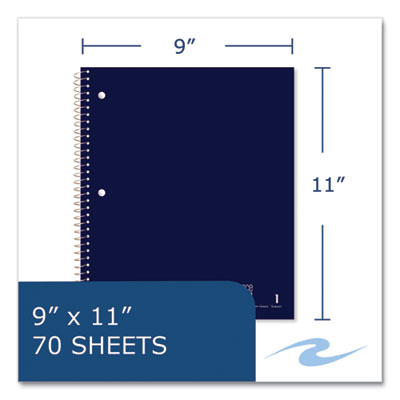 Subject Wirebound Notebook, 1-Subject, Medium/College Rule, Asst Cover, (80) 11 x 9 Sheets, 24/Carton, Ships in 4-6 Bus Days - OrdermeInc