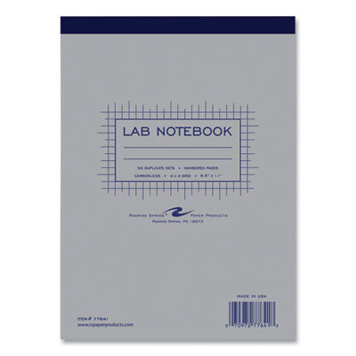 Lab and Science Carbonless Notebook, Quad Rule (4 sq/in), Gray Cover, (100) 8.5 x 11 Sheets, 24/CT,Ships in 4-6 Business Days OrdermeInc OrdermeInc