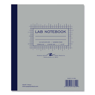 Lab and Science Carbonless Notebook, Quad Rule (4 sq/in), Gray Cover, (200) 11 x 9.25 Sheets, 5/CT,Ships in 4-6 Business Days OrdermeInc OrdermeInc