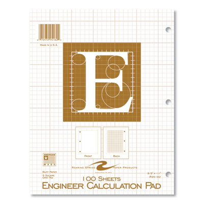 Engineer Pad, Quadrille Rule (5 sq/in), 100 Buff 8.5 x 11 Sheets, 24/Carton, Ships in 4-6 Business Days OrdermeInc OrdermeInc