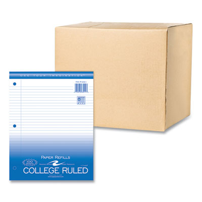 Loose Leaf Paper, 8.5 x 11, 3-Hole Punched, College Rule, White, 100 Sheets/Pack, 48 Packs/Carton, Ships in 4-6 Business Days OrdermeInc OrdermeInc