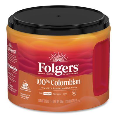 100% Columbian Coffee, 22.6 oz Canister, 6/Carton OrdermeInc OrdermeInc