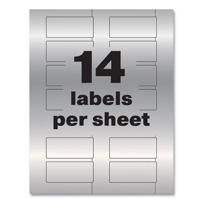 PermaTrack Metallic Asset Tag Labels, Laser Printers, 1.25 x 2.75, Silver, 14/Sheet, 8 Sheets/Pack OrdermeInc OrdermeInc