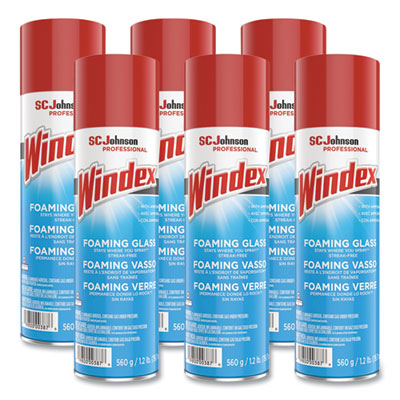 Windex® Foaming Glass Cleaner, Fresh, 20 oz Aerosol Spray, 6/Carton - OrdermeInc