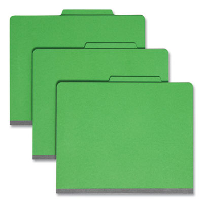 Smead™ Top Tab Classification Folders, Four SafeSHIELD Fasteners, 2" Expansion, 1 Divider, Letter Size, Green Exterior, 10/Box OrdermeInc OrdermeInc