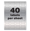 PermaTrack Metallic Asset Tag Labels, Laser Printers, 0.75 x 1.5, Metallic Silver, 40/Sheet, 8 Sheets/Pack OrdermeInc OrdermeInc