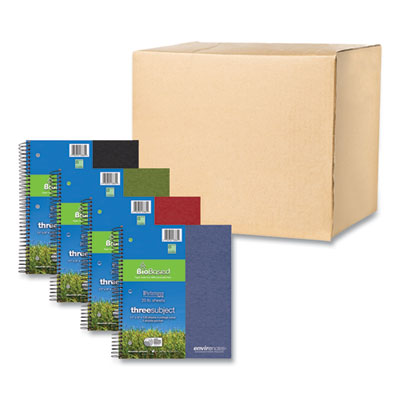 Earthtones BioBased 3 Subject Notebook, Med/College Rule, Random Asst Covers, (120) 11x9 Sheets, 24/CT,Ships in 4-6 Bus Days - OrdermeInc