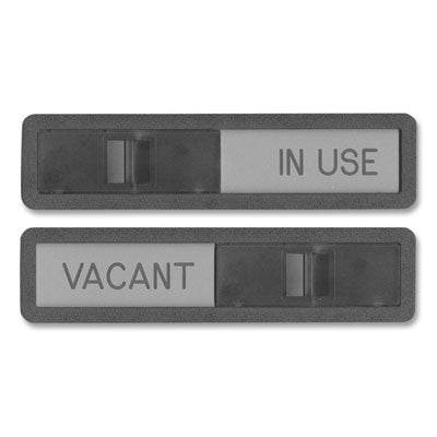 Vacant/In Use Sign, In-Use; Vacant, 2.5 x 10.5, Black/Silver OrdermeInc OrdermeInc