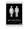 Century Series Office Sign, Men/Women Restroom, 6 x 9, Black/Silver OrdermeInc OrdermeInc