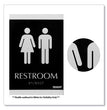 Century Series Office Sign, Men/Women Restroom, 6 x 9, Black/Silver OrdermeInc OrdermeInc