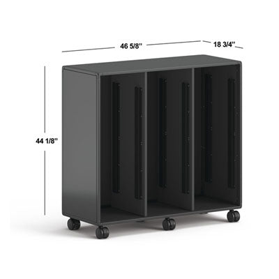 Class-ifi Tote Storage Cabinet, Three-Wide, 46.63" x 18.75" x 44.13", Charcoal Gray OrdermeInc OrdermeInc