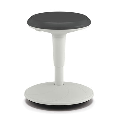 Revel Adjustable Height Fidget Stool, Backless, Supports Up to 250 lb, 13.75" to 18.5" Seat Height, Charcoal Seat, White Base OrdermeInc OrdermeInc