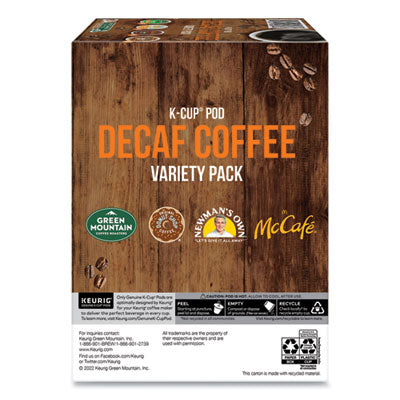 Decaf Variety Coffee K-Cups, Assorted Flavors, 0.38 oz K-Cup, 24/Box OrdermeInc OrdermeInc
