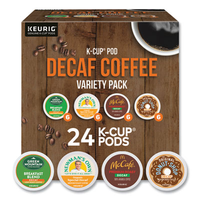 Decaf Variety Coffee K-Cups, Assorted Flavors, 0.38 oz K-Cup, 24/Box OrdermeInc OrdermeInc