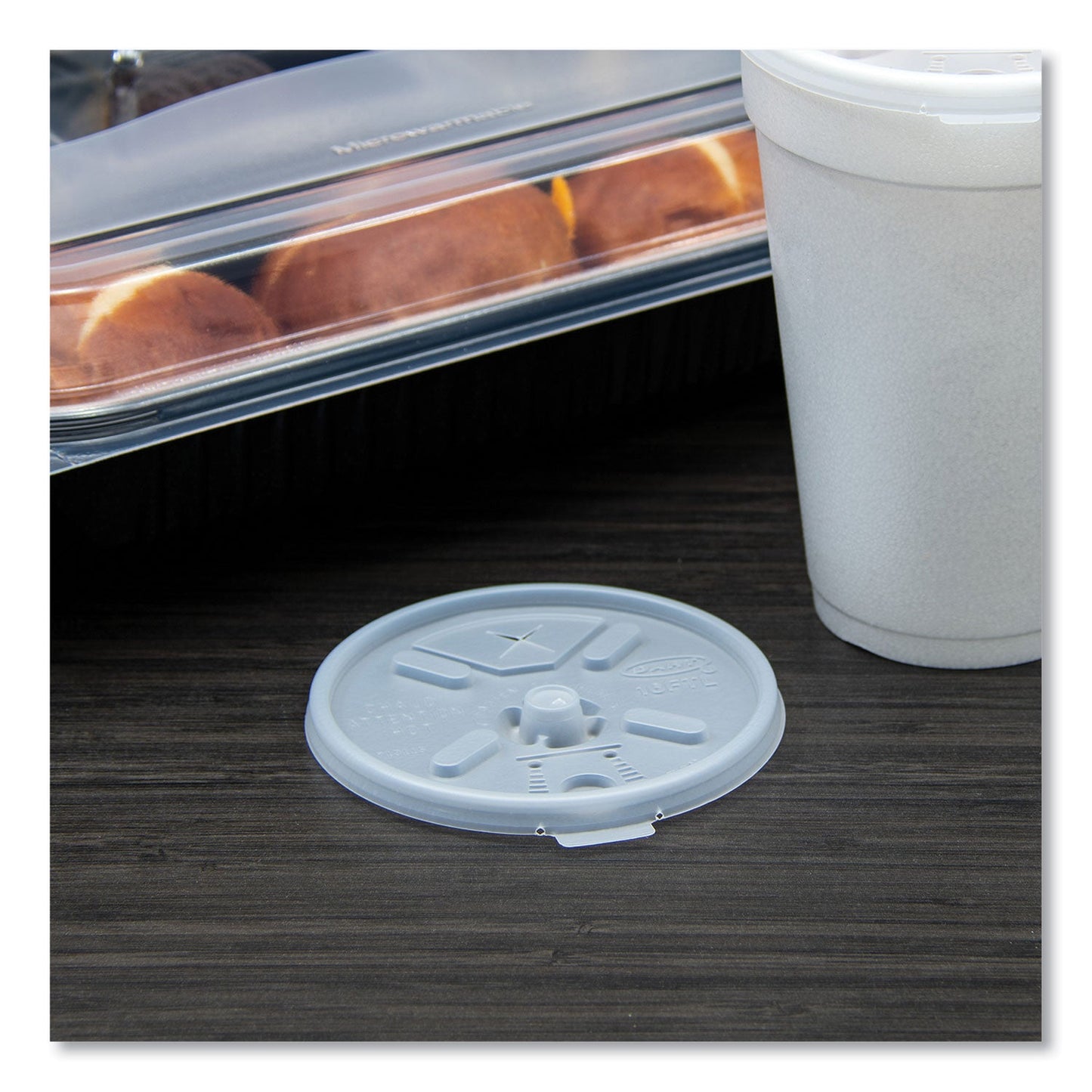 DART Lift n' Lock Plastic Hot Cup Lids, With Straw Slot, Fits 12 oz to 24 oz Cups, Translucent, 100/Pack, 10 Packs/Carton - OrdermeInc