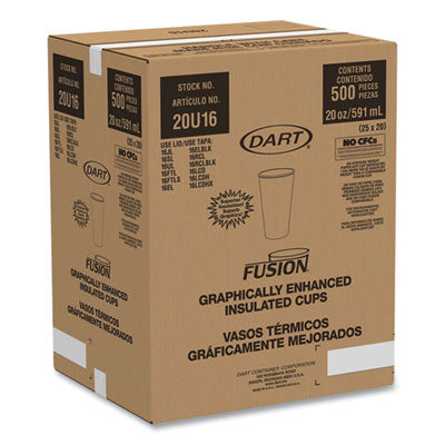 Fusion Escape Foam Hot/Cold Cups, 20 oz, Brown/Black, 500/Carton OrdermeInc OrdermeInc
