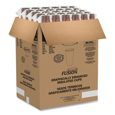 Fusion Escape Foam Hot/Cold Cups, 20 oz, Brown/Black, 500/Carton OrdermeInc OrdermeInc