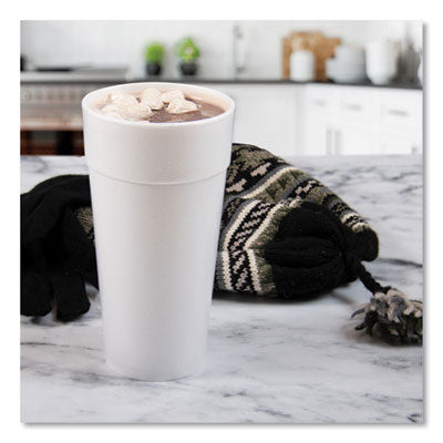 Foam Drink Cups, Hot/Cold, 24 oz, White, 25/Bag, 20 Bags/Carton OrdermeInc OrdermeInc