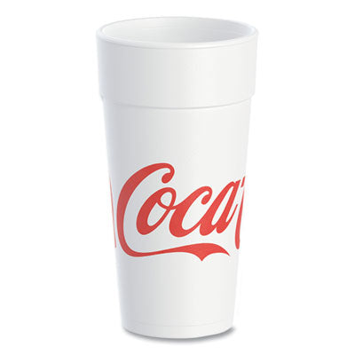 Coca-Cola Foam Cups, 24 oz, White/Red, 20/Bag, 25 Bags/Carton OrdermeInc OrdermeInc