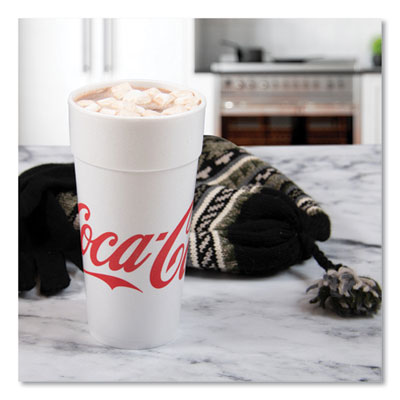 Coca-Cola Foam Cups, 24 oz, White/Red, 20/Bag, 25 Bags/Carton OrdermeInc OrdermeInc