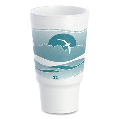 Horizon Hot/Cold Foam Drinking Cups, 32 oz, Teal/White, 16/Bag, 25 Bags/Carton OrdermeInc OrdermeInc