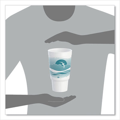 Horizon Hot/Cold Foam Drinking Cups, 32 oz, Teal/White, 16/Bag, 25 Bags/Carton OrdermeInc OrdermeInc