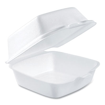 DART Foam Hinged Lid Containers, 5.38 x 5.5 x 2.88, White, 500/Carton - OrdermeInc