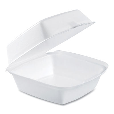 DART Foam Hinged Lid Containers, 6 x 5.78 x 3, White, 500/Carton - OrdermeInc