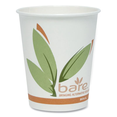 `Bare Eco-Forward Recycled Content PCF Paper Hot Cups, ProPlanet Seal, 10 oz, Green/White/Beige, 1,000/Carton OrdermeInc OrdermeInc