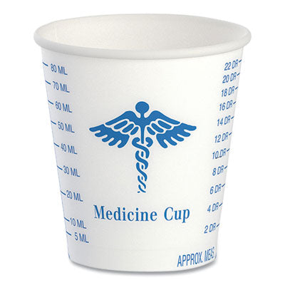 Paper Medical and Dental Graduated Cups, ProPlanet Seal, 3 oz, White/Blue, 100/Bag, 50 Bags/Carton OrdermeInc OrdermeInc