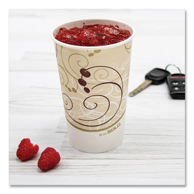 SOLO® Double Sided Poly (DSP) Paper Cold Cups, 16 oz, Beige/White, 50/Sleeve, 20 Sleeves/Carton OrdermeInc OrdermeInc