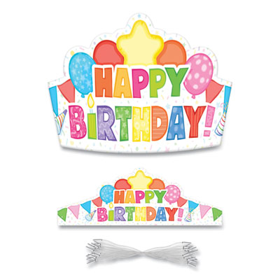 Student Crown, Birthday, 14.5 x 5.13, Assorted Colors, 30/Pack OrdermeInc OrdermeInc