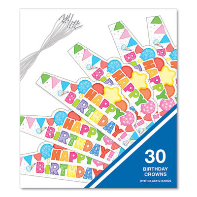 Student Crown, Birthday, 14.5 x 5.13, Assorted Colors, 30/Pack OrdermeInc OrdermeInc
