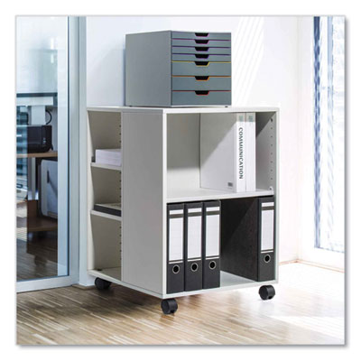 Flexible Multi-Functional Cart for Office Storage, Wood, 6 Shelves, 20.79 x 23.31 x 29.45, Gray OrdermeInc OrdermeInc