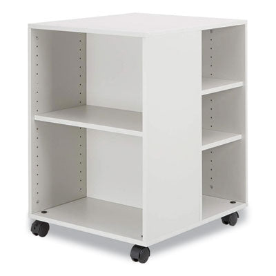Flexible Multi-Functional Cart for Office Storage, Wood, 6 Shelves, 20.79 x 23.31 x 29.45, White OrdermeInc OrdermeInc