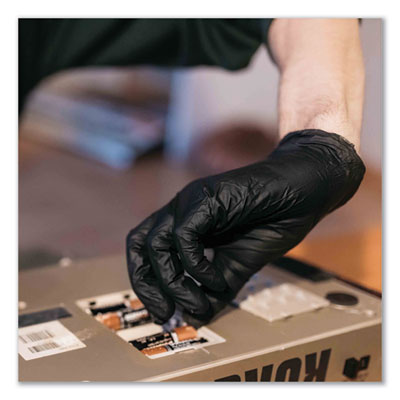 Industrial Nitrile Gloves, Powder-Free, 5 mil, X-Large, Black, 100 Gloves/Box, 10 Boxes/Carton OrdermeInc OrdermeInc