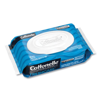 Cottonelle® Fresh Care Flushable Cleansing Cloths, 1-Ply, 3.75 x 5.5, White, 42/Pack, 12 Packs/Carton - OrdermeInc