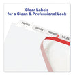 Print and Apply Index Maker Clear Label Dividers, Extra Wide Tabs, 8-Tab, 11.25 x 9.25, White, 5 Sets OrdermeInc OrdermeInc