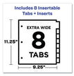 Big Tab Insertable Two-Pocket Plastic Dividers, 8-Tab, 11.13 x 9.25, Assorted, 1 Set OrdermeInc OrdermeInc