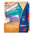 Big Tab Insertable Two-Pocket Plastic Dividers, 8-Tab, 11.13 x 9.25, Assorted, 1 Set OrdermeInc OrdermeInc