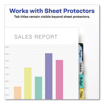 AVERY PRODUCTS CORPORATION Write and Erase Durable Plastic Dividers with Slash Pocket, 3-Hold Punched, 8-Tab, 11.13 x 9.25, Assorted, 1 Set